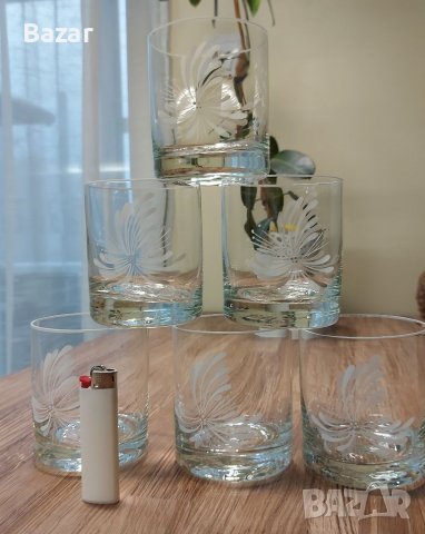 6 стъклени чаши , снимка 4 - Сервизи - 37750472
