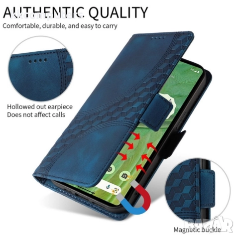 Honor Magic7 Lite 5G Rhombus Texture Magnetic Wallet Кожен Калъф и Протектор, снимка 10 - Калъфи, кейсове - 52623865