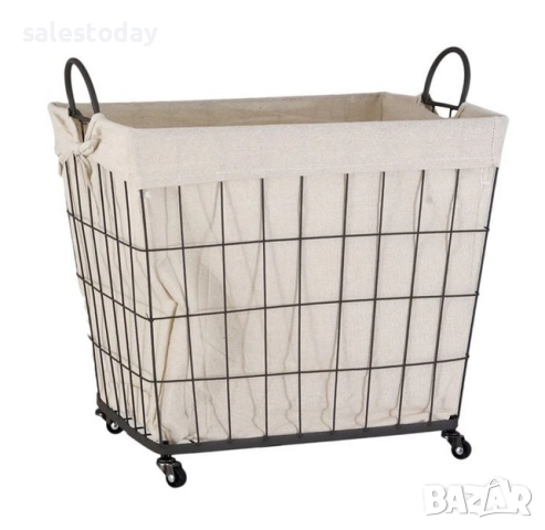 Метален кош с колела, за дърва, книги, дом. аксесоари и др, правоъгълен