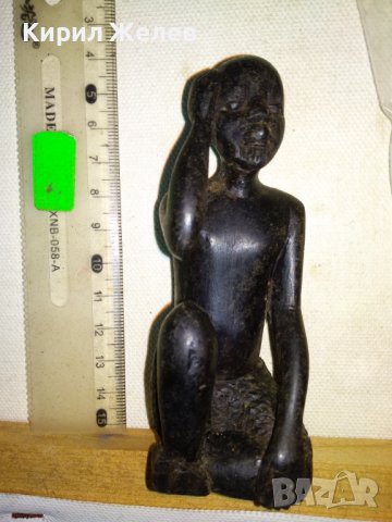 СТАРИННА АФРИКАНСКА АБАНОСОВА СТАТУЕТКА Ръчна ТРАДИЦИОННА МАЙСТОРСКА АРТ РАБОТА ФИГУРА АБАНОС 41378