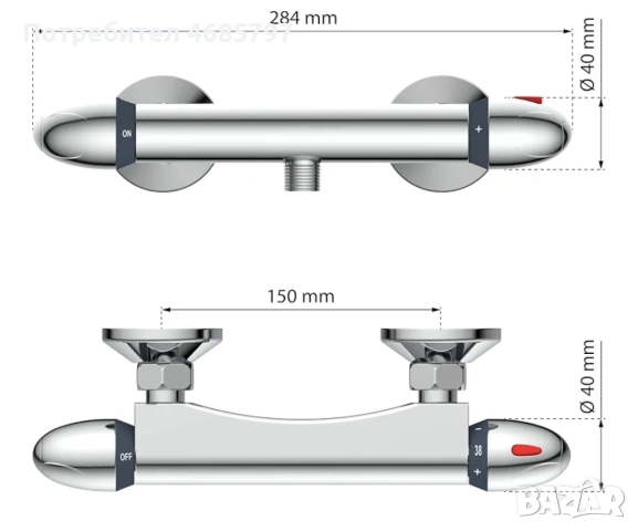 Модерен, дизайнерски термостатен смесител, снимка 9 - Смесители - 52826956