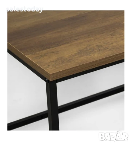 Холна маса с метална рамка, MDF повърхност, естествен цвят, 90x48x40 см, снимка 3 - Маси - 39973822