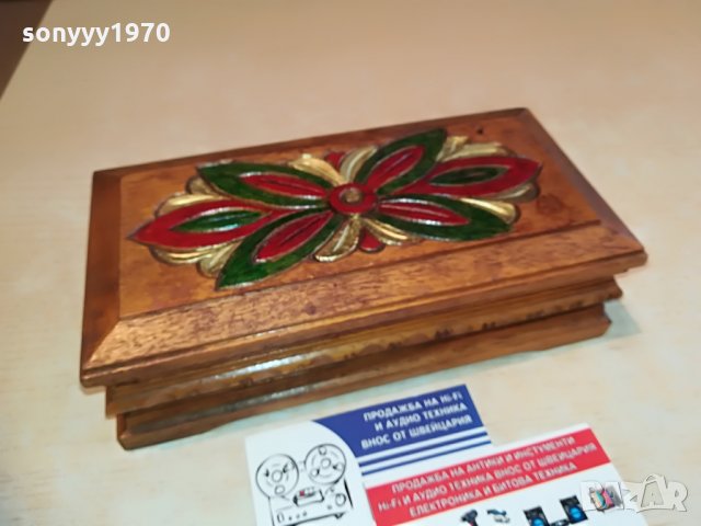 дървена кутия с цвете-20х10х6см, снимка 6 - Колекции - 28726400