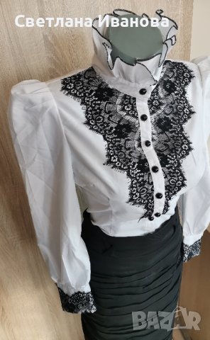 Риза с дантела, снимка 5 - Ризи - 27456551