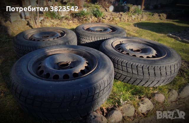 Зимни гуми с железни джанти 4х100, снимка 3 - Гуми и джанти - 43546047