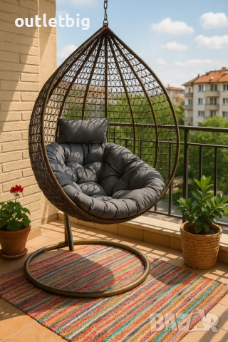 Градинска висяща люлка тип гнездо,яйце–Промоция!, снимка 4 - Градински мебели, декорация  - 52305220