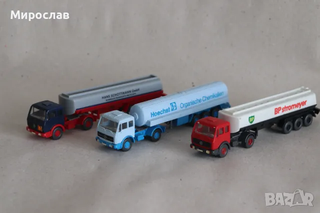 WIKING 1:87 H0 MERCEDES ЦИСТЕРНА КАМИОН МОДЕЛ ЛОТ 3 БР.