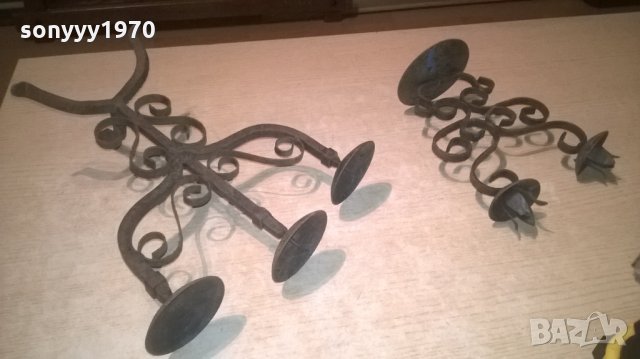 свещници 2бр-ковано желязо-85лв за бр, снимка 2 - Колекции - 28027538