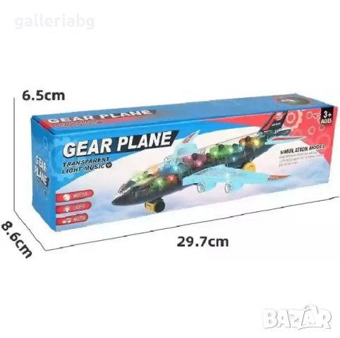 Прозрачен самолет със светлина и музика, снимка 3 - Влакчета, самолети, хеликоптери - 43712014