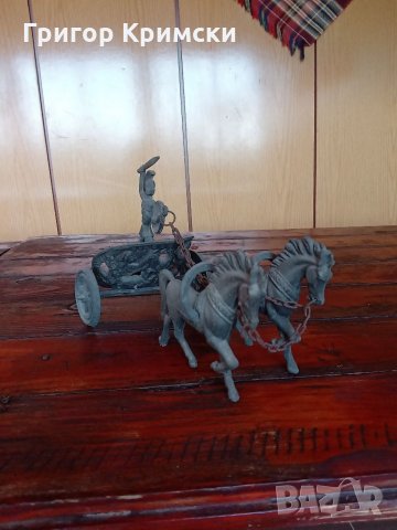 Медна гръцка колесница от Акропула 1936г. , снимка 4 - Антикварни и старинни предмети - 32501289