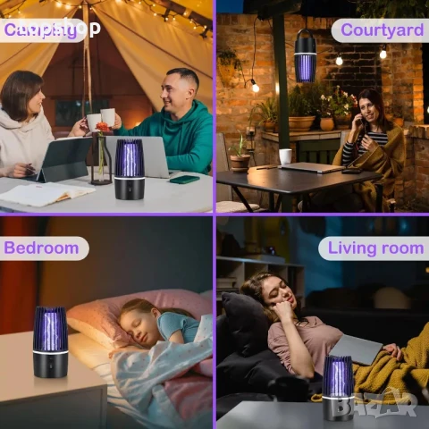 DJROLL акумулаторен и преносим убиец на насекоми 2 в 1 Електрически убиец на комари с UV лампа..., снимка 7 - Други стоки за дома - 50542327