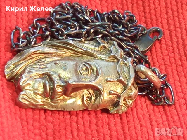 БАРЕЛЕФЕН СРЕБЪРЕН МЕДАЛЬОН с ЛИКА на ИИСУС ХРИСТОС с СРЕБЪРНА ВЕРИЖКА ОКСИДИРАНО СРЕБРО 925 - 40587, снимка 15 - Антикварни и старинни предмети - 49328580