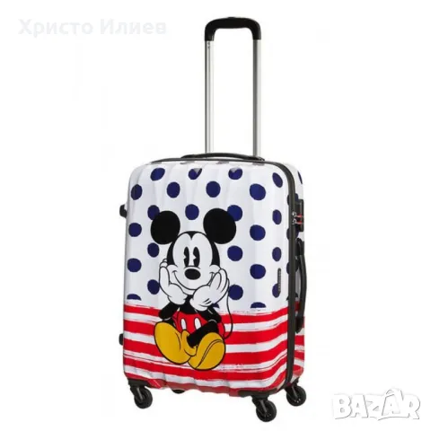 Твърд куфар Спинер American Tourister на 4 колела Disney 55 см Mickey Мики Маус ръчен багаж, снимка 6 - Куфари - 49478902