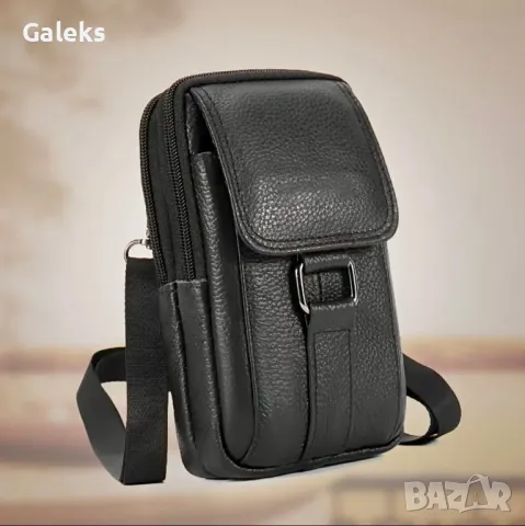 Малки, Удобни и Компактни, дисплей чантички - Черна естествена кожа!, снимка 3 - Чанти - 50087382