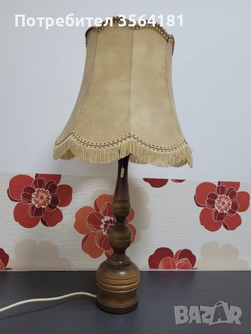  НАМАЛЕНА Настолна лампа с шапка от естествена кожа , снимка 7 - Настолни лампи - 39355658