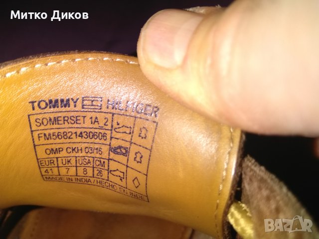 Tommy Hilfiger маркови мъжки високи обувки боти естествена кожа №41 стелка 26см, снимка 3 - Мъжки боти - 39435607