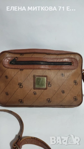 Кожена дамска чанта от Ashley Brooke в кафяв цвят, снимка 3 - Чанти - 52314150