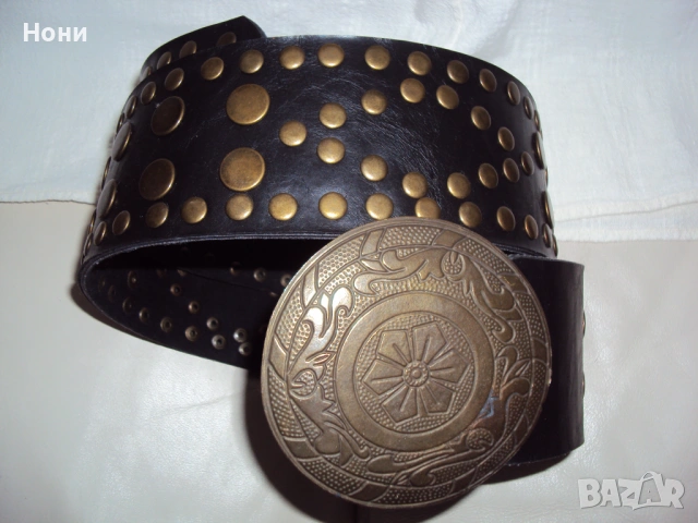 Атрактивен колан от естествена кожа с медна катарама