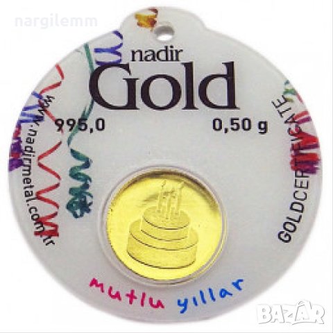 Паричка лира кюлче 0.5гр 24карата  инвестиционно злато, снимка 2 - Други - 43349697