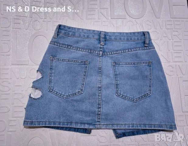 Дамска къса дънкова пола атрактивен модел , снимка 5 - Поли - 50073704