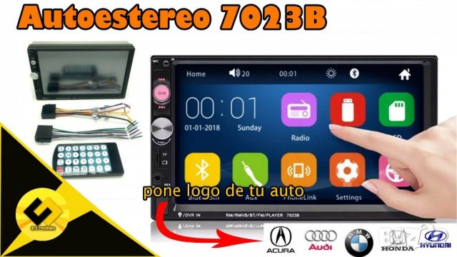 Мултимедия, Универсална, за кола, 7023B, MP5 плеър, за автомобил, Двоен дин, екран 7" дин, навигация, снимка 3 - Аудиосистеми - 32749794