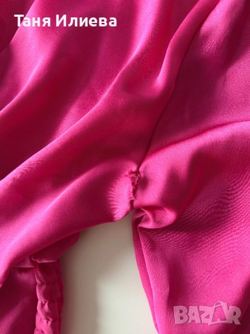 Розова рокля с дълъг ръкав, снимка 2 - Рокли - 51462020