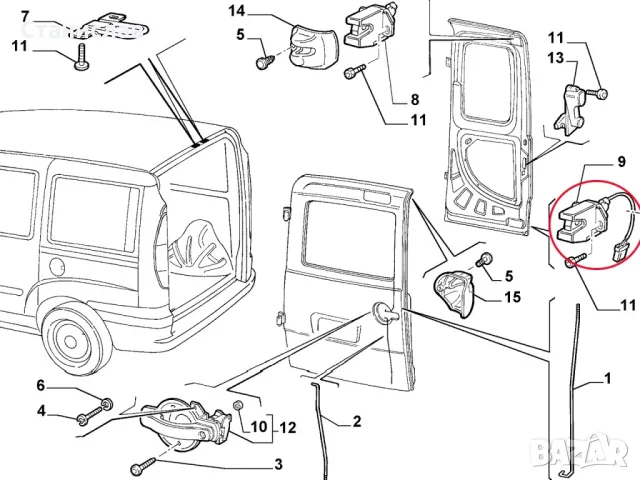Fiat Doblo Брава за задна врата(багажник) , снимка 2 - Части - 50215772