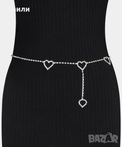 Колан бижу за тяло със сърца и кристали, снимка 1