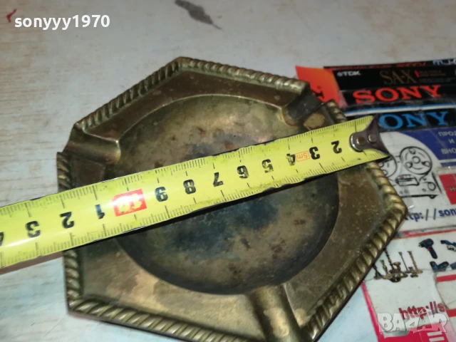 ПЕПЕЛНИК-МЕД/МЕСИНГ-ВНОС SWISS 1708251144LCHERY, снимка 6 - Антикварни и старинни предмети - 51390849