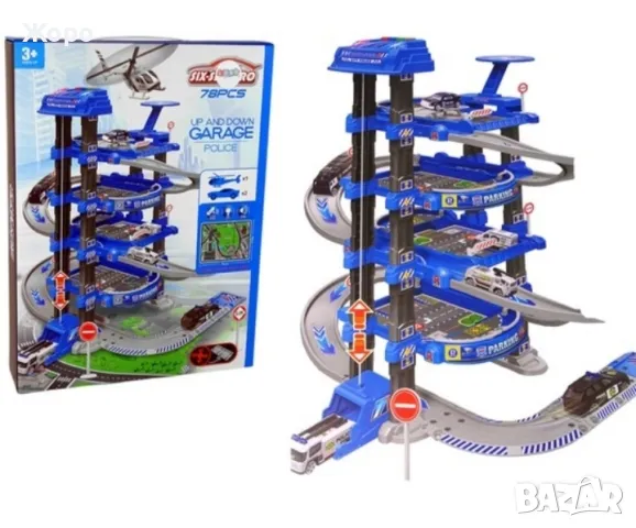 ДЕТСКИ ПОЛИЦЕЙСКИ ПАРКИНГ-ПИСТА НА ПЕТ НИВА СЪС ЗВУК И СВЕТЛИНА 058115, снимка 2 - Коли, камиони, мотори, писти - 47581878