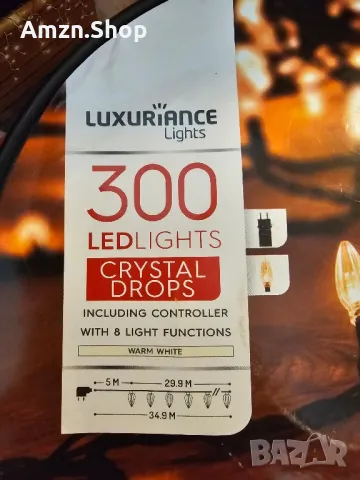 Луксозни коледни Led лампички 300 LED 35m  КОЛЕДНО ОСВЕТЛЕНИЕ КРИСТАЛИ, снимка 4 - Лед осветление - 42746067