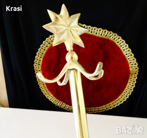 Бронзова стояща закачалка,бронзова стойка, снимка 2 - Антикварни и старинни предмети - 50909964