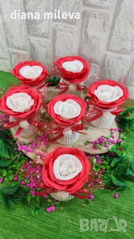 Бюджетен подарък в червено и бяло!!, снимка 6 - Декорация за дома - 48658891