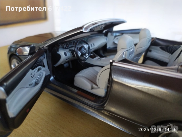 1:18 Метален модел на  Mercedes S Class Cabriolet/ C217 /2015 -Norev, снимка 14 - Колекции - 52709493