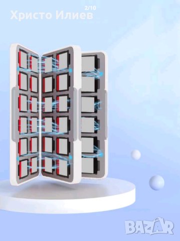 Nintendo Switch Кутия за Съхранение на 48 карти игри с магнитно затваряне Органайзер Кейс, снимка 2 - Игри за Nintendo - 44044908