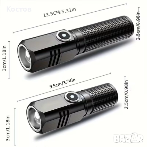 LED Фенери Li-ion 18350, 18650