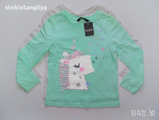 Блузи с дълъг ръкав George за момиче, размери 18-24 месеца и 3-4 г