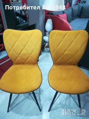 Жълти трапезни столове - 2броя, снимка 9 - Столове - 39184135