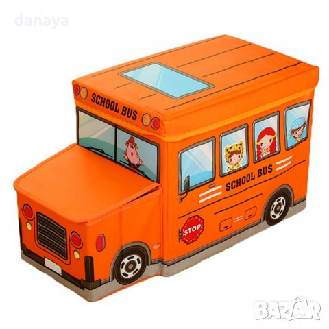 910 Детска сгъваема кутия за играчки кош столче табуретка автобус полиция, снимка 11 - Други - 25249578