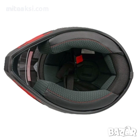 Каска Крос Мотор/Скутер/Бъги/Вело/АТВ с Визьор-8789, снимка 4 - Аксесоари и консумативи - 52493769