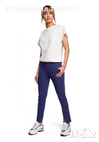 Спортно-елегантен дамски панталон в цвят индиго M493 MOE, снимка 1