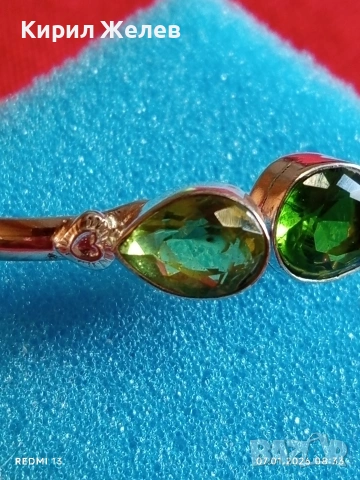 Сребърна гривна с ОЛИВИН камък на късмета , хармонията и обновлението има тонизиращ ефект 52532, снимка 6 - Гривни - 53015263