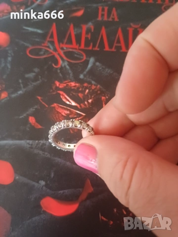 Сребърен пръстен с камъчета, снимка 3 - Пръстени - 53065490