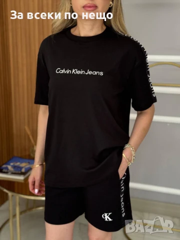 Calvin Klein Дамски Летен Памучен Спортен Комплект С Бродирано Лого🔝Дамски Спортен Екип Код A715, снимка 2 - Комплекти - 50969744
