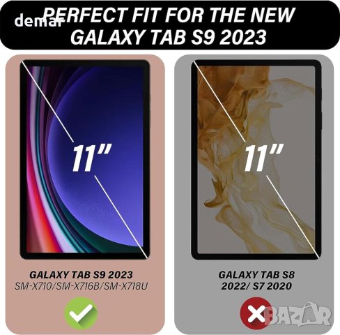 Калъф NEKOSUKI за Samsung Galaxy Tab S9 11 инча, тъмно зелен, снимка 5 - Калъфи, кейсове - 43079737