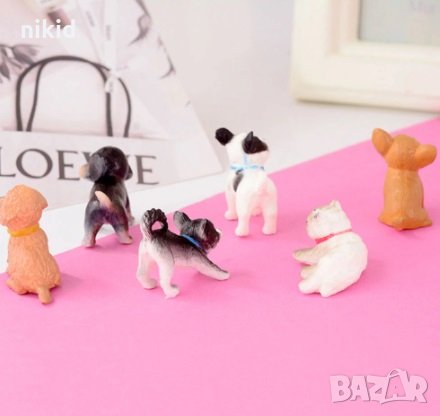 6 бр Малки малко кученце куче пластмасови пластмасова фигурка фигурки играчка и украса за торта, снимка 2 - Фигурки - 32612403