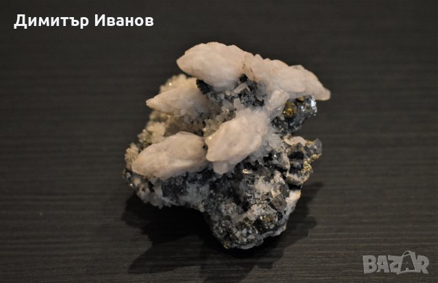 Кристален образец кварц и галенит (7.5x7cm), Хасково, снимка 5 - Други - 29008799