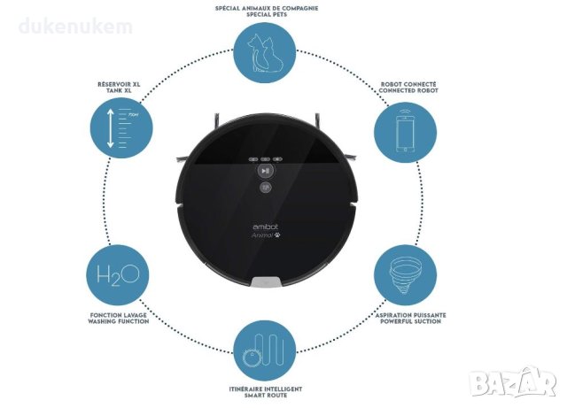 Прахосмукачка робот Amibot Animal XL H2O Connect за сухо и мокро почистване, снимка 2 - Прахосмукачки - 43896695