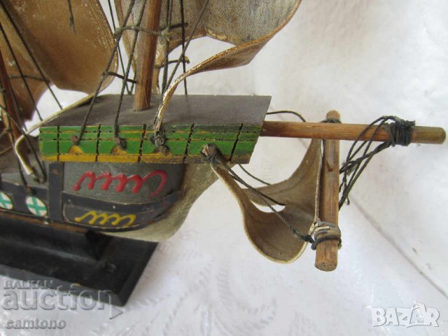 лодка стар кръстоносен кораб яхта платна макет дърво, снимка 3 - Други ценни предмети - 28872455
