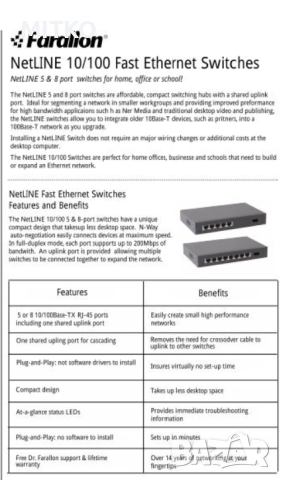 Switch NetLine Farallon PN8080, снимка 4 - Суичове - 52263122